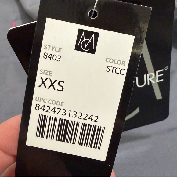 NWT Med Couture Scrub Set | Grey/Pink | 3 Pocket Top (XXS) & Scrub Pants (XSP) - Picture 4 of 12